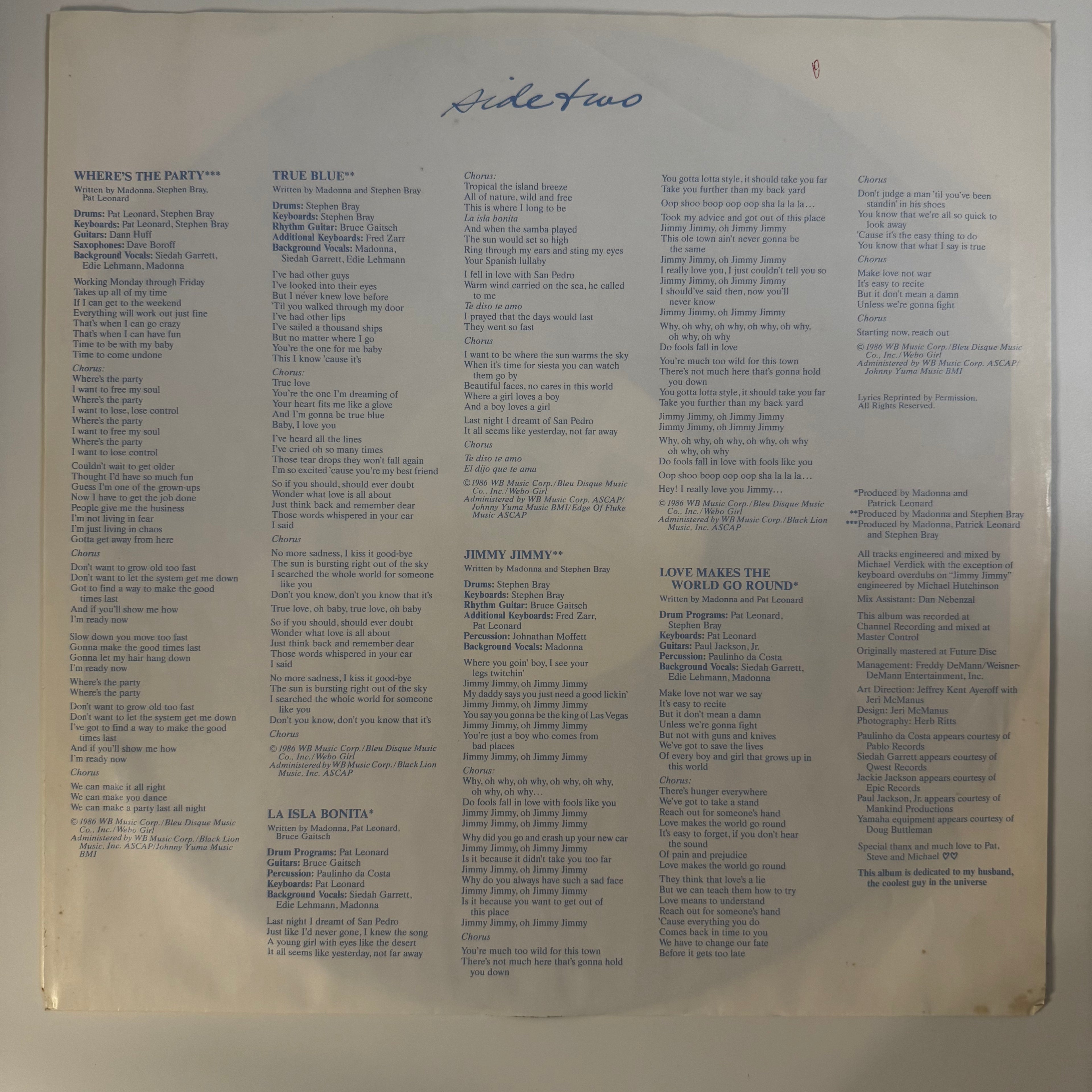 Madonna - True Blue (1986)